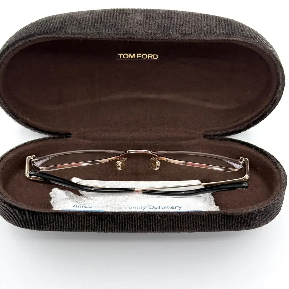 Tom Ford TF5906-B 001 Black Rose Gold Metal Cat-Eye Frames 55-15-140